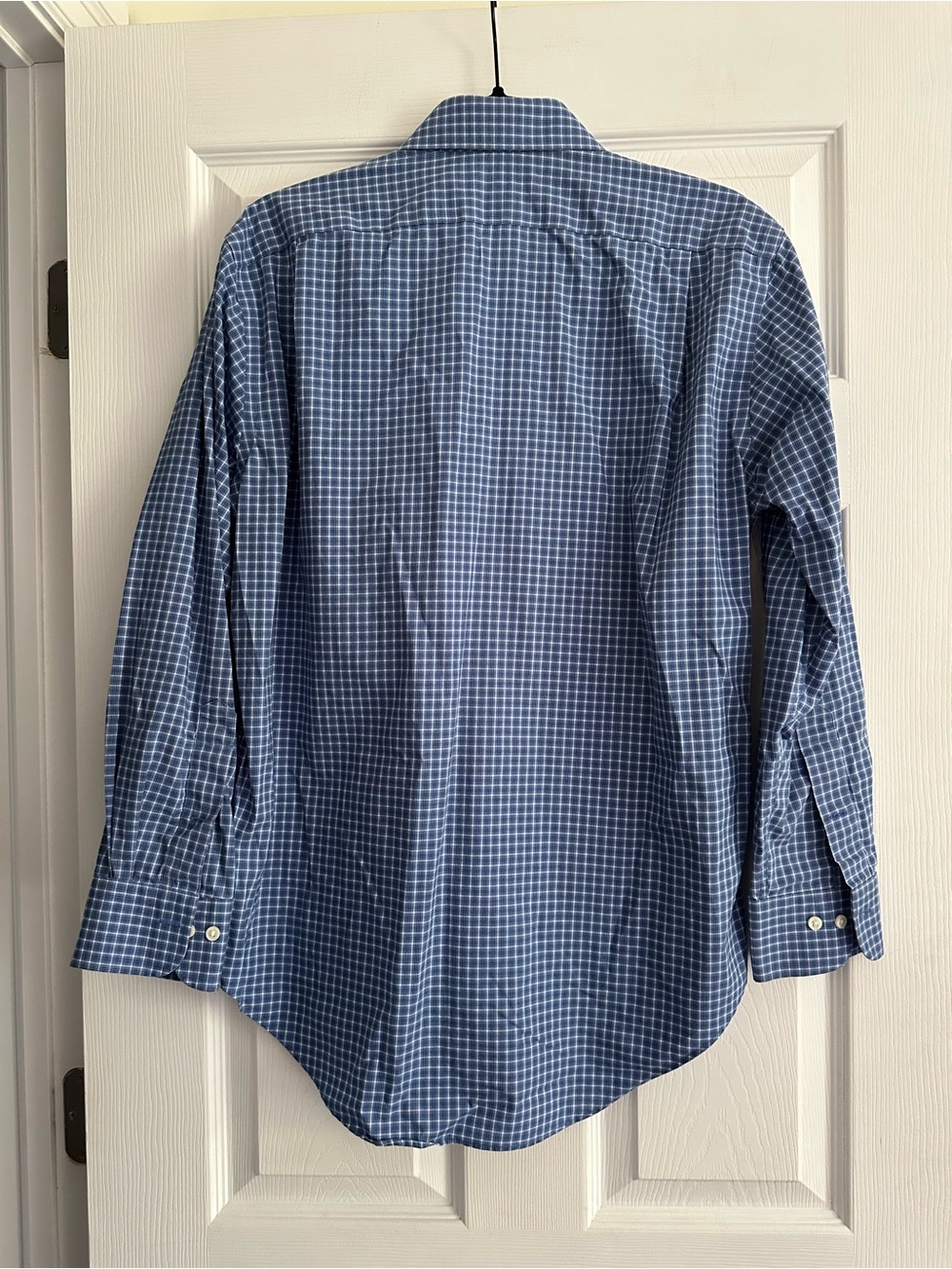 Size 15.5/33 Lauren Ralph Lauren Men’s Blue Plaid Classic Fit Non Iron Shirt - Picture 4 of 6